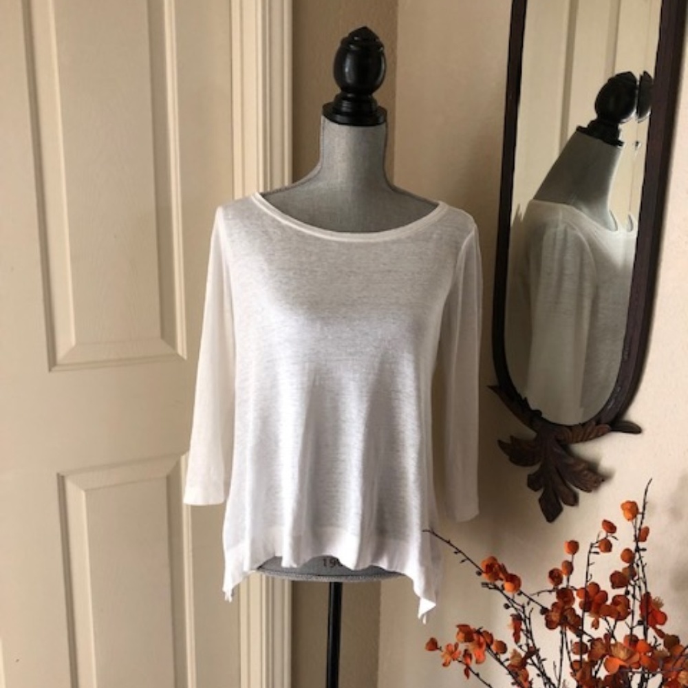 Eileen Fisher Organic Linen 3/4 Sleeve Top